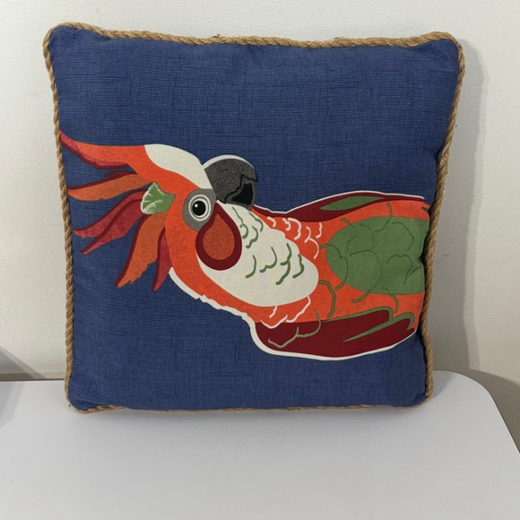 Allen + Roth Parrot Bird Indoor/Outdoor Throw Square Pillow with Rope Edge - Picture 1 of 6